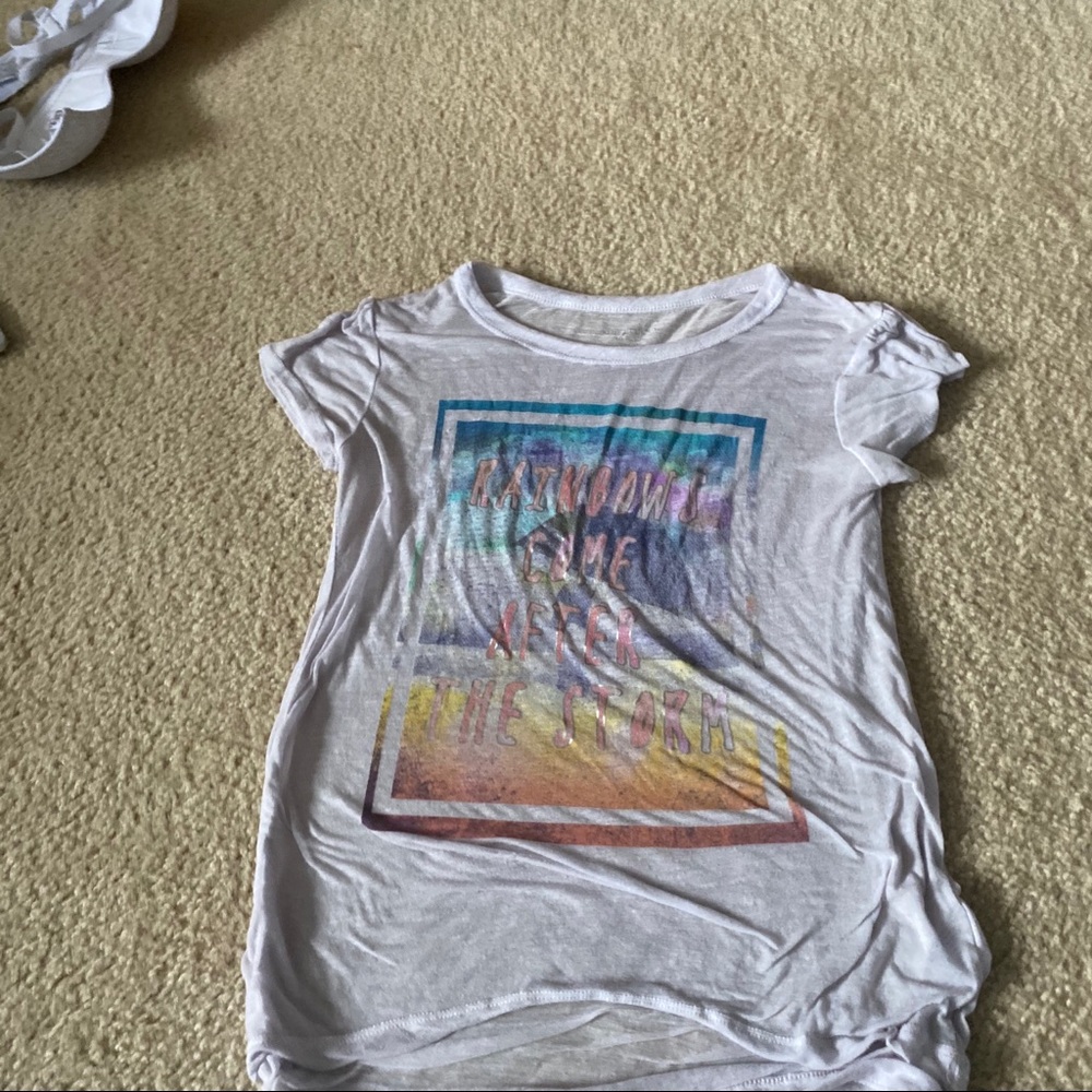 Clear white shirt with title